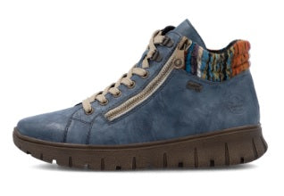 Rieker Ladies Boots N1305-14 navy multi waterproof