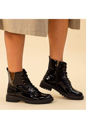Lunar GLW006 Nevada Boot in black patent