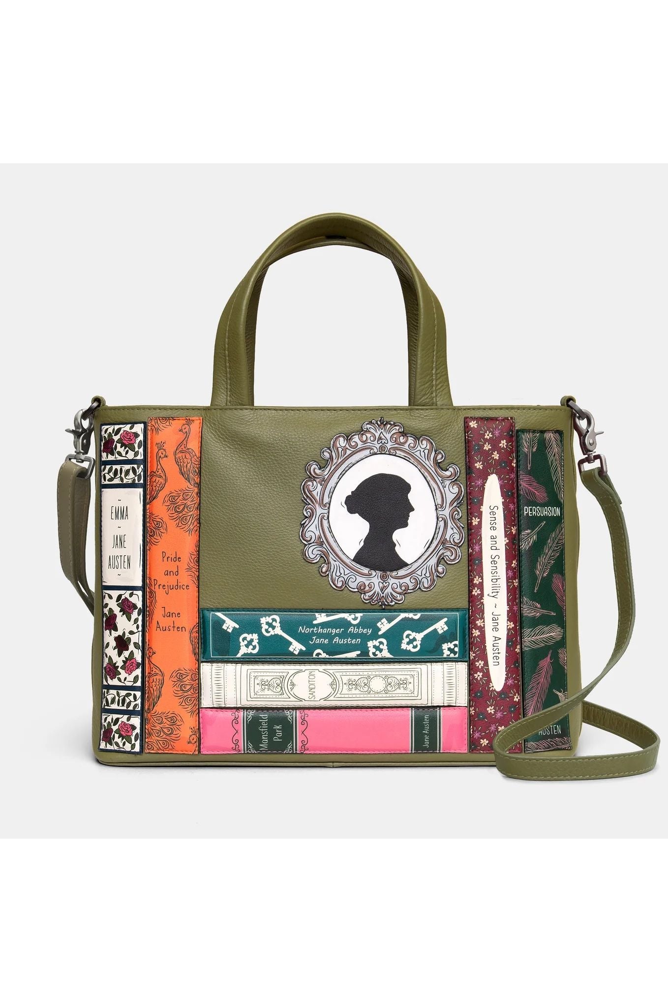 Yoshi Jane Austen Bookworm Grab Bag in olive