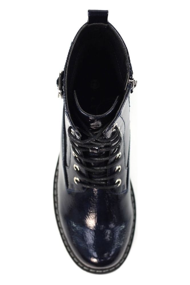 Lunar Parlour Navy Patent Ankle Boot GLW030