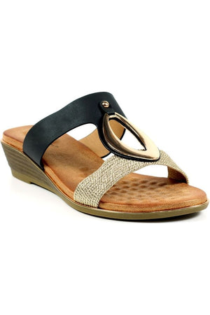 Lunar wedge sandals JLH434 Porto in Black