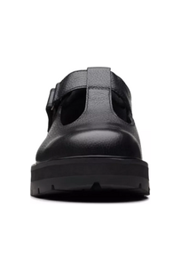 Clarks Prague Brill in Black Leather