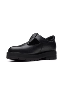 Clarks Prague Brill in Black Leather