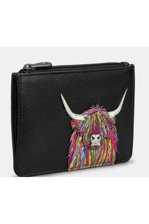 Yoshi Rainbow Highland Cow Zip top purse Y1321