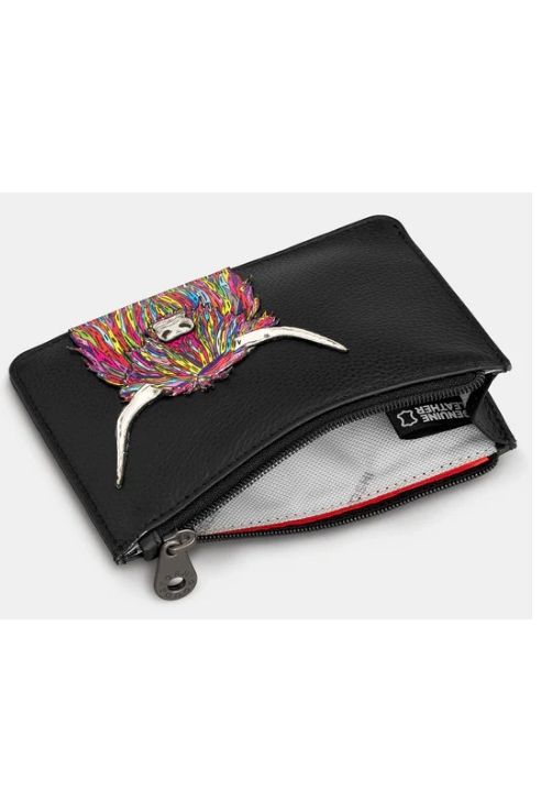 Yoshi Rainbow Highland Cow Zip top purse Y1321