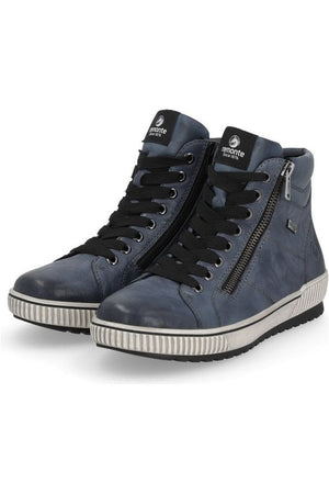 Remonte D0772-14 waterproof blue zip up boot