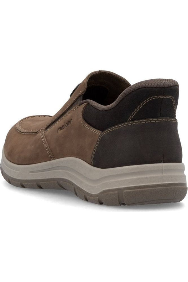 Mocassin Rieker Homme 03655 - Marron - Cuir Véritable - Confort Et Style Décontracté