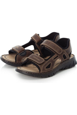 Rieker mens 26761-26 brown walking sandal