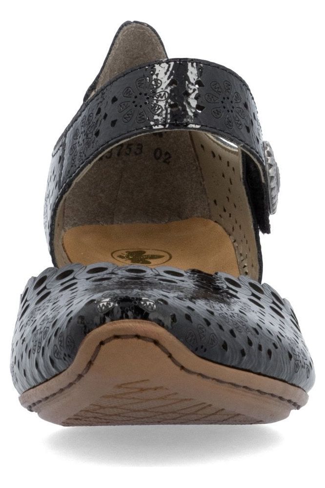 Rieker Women's Shoes 43753-02 in black patent