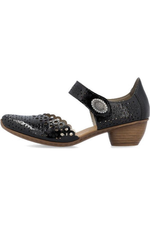 Rieker Women's Shoes 43753-02 in black patent