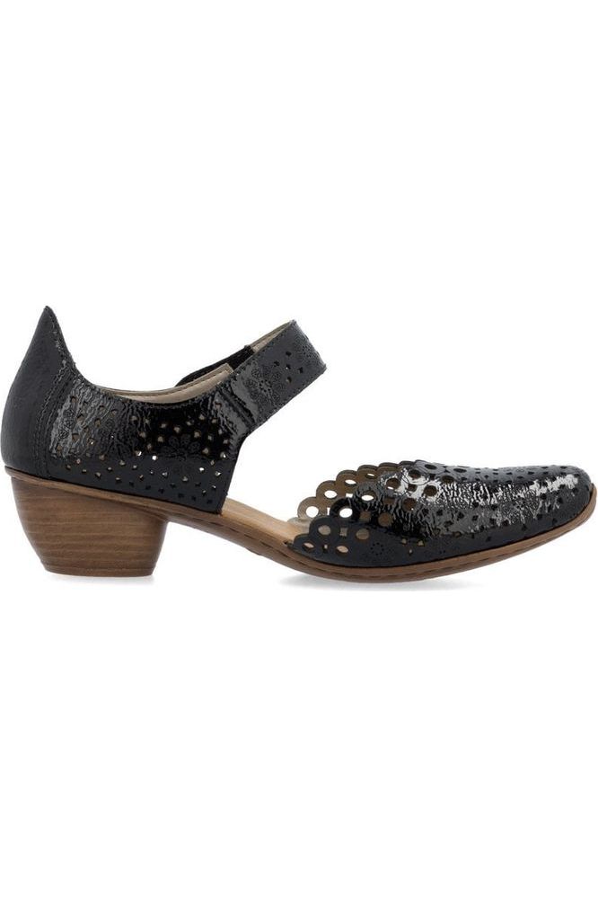 Rieker Women's Shoes 43753-02 in black patent