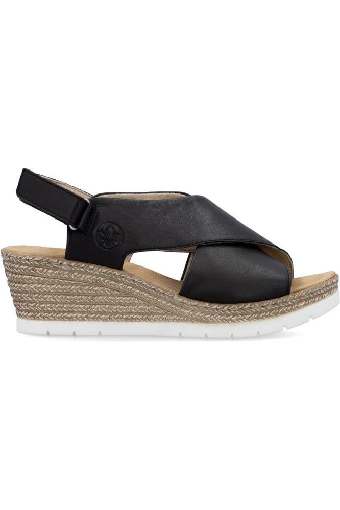 Rieker ladies sandal 61975-00 in Black