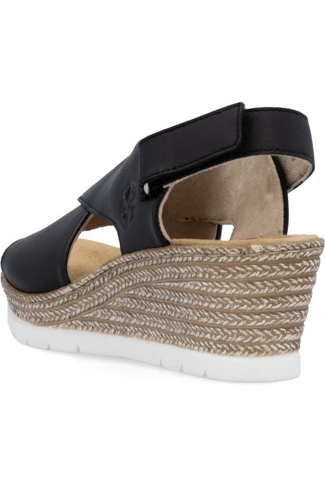 Rieker ladies sandal 61975-00 in Black