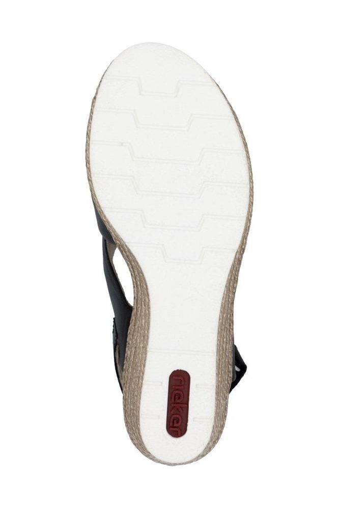 Rieker ladies sandal 61975-00 in Black