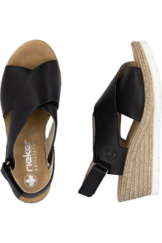 Rieker ladies sandal 61975-00 in Black