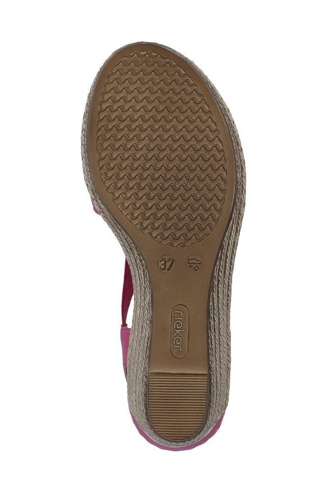 Rieker Ladies Sandals 624H6-32 multi Pink