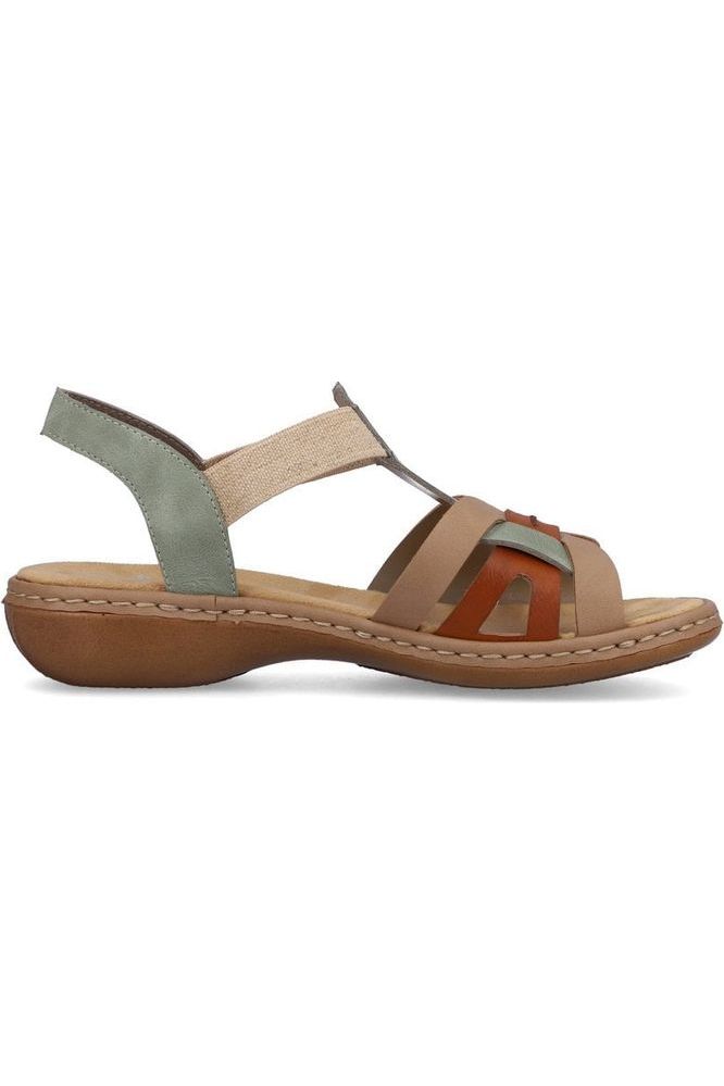Rieker Ladies Sandals 65918-52 Mint/Beige