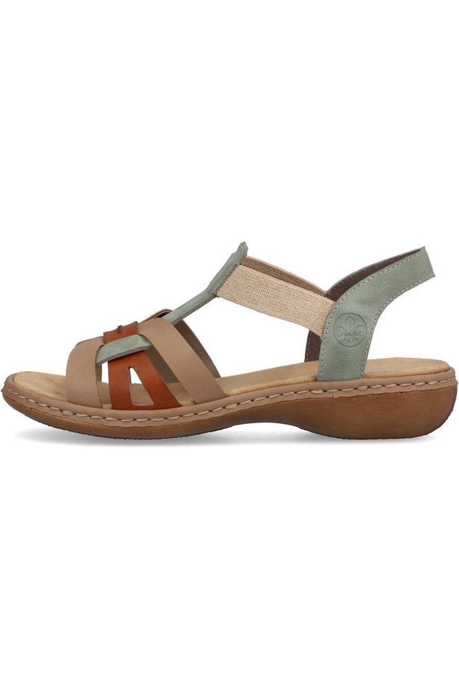 Rieker Ladies Sandals 65918-52 Mint/Beige