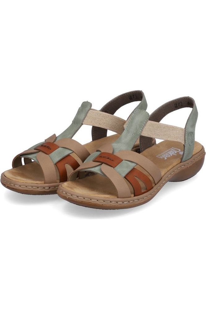 Rieker Ladies Sandals 65918-52 Mint/Beige