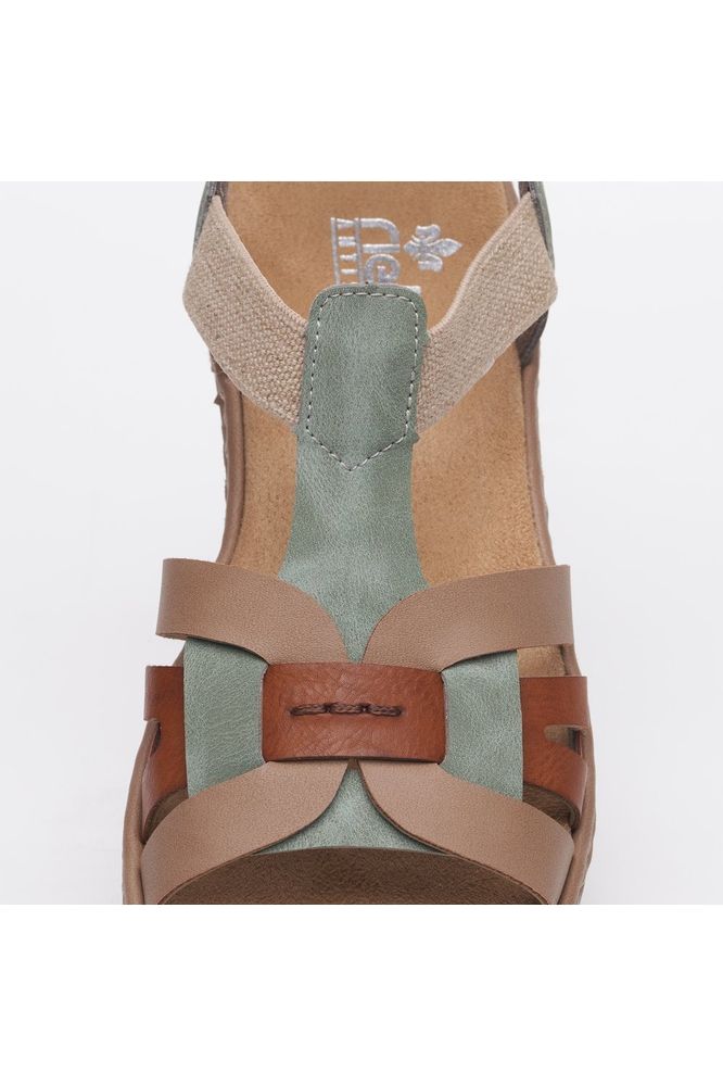 Rieker Ladies Sandals 65918-52 Mint/Beige