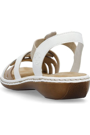 Rieker Ladies Sandals 65918-81 pebble white