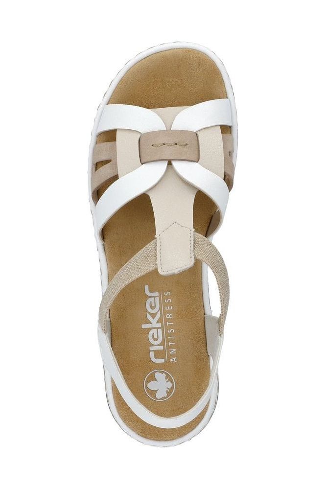 Rieker Ladies Sandals 65918-81 pebble white