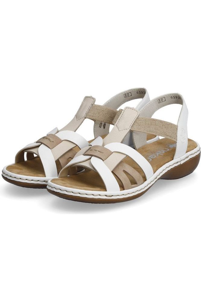 Rieker Ladies Sandals 65918-81 pebble white