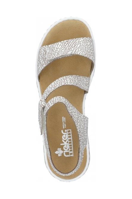 Rieker Ladies 659C7-81 Pattern/White Sandal