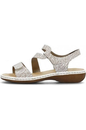 Rieker Ladies 659C7-81 Pattern/White Sandal