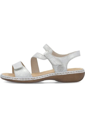 Rieker Womens Sandals 659C7-93 in Silver