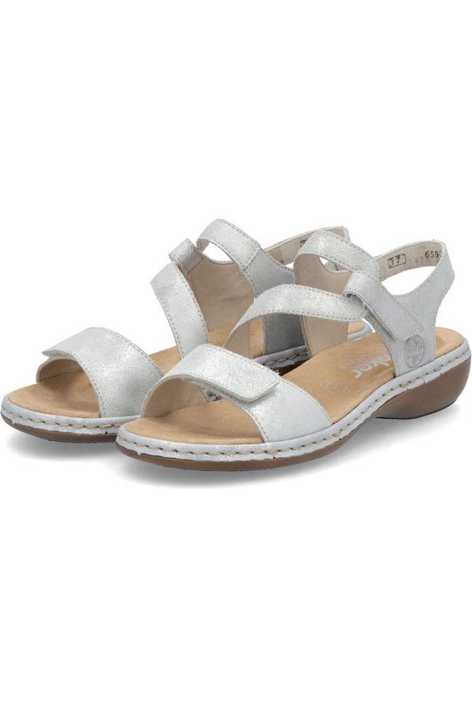 Rieker Womens Sandals 659C7-93 in Silver