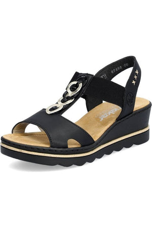 Rieker Womens sandal 67498-00  in black