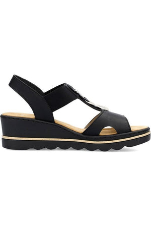 Rieker sandal 67498-00  in black