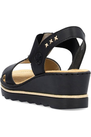 Rieker Womens sandal 67498-00  in black