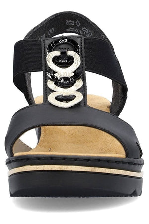 Rieker Womens sandal 67498-00  in black
