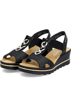 Rieker Womens sandal 67498-00  in black