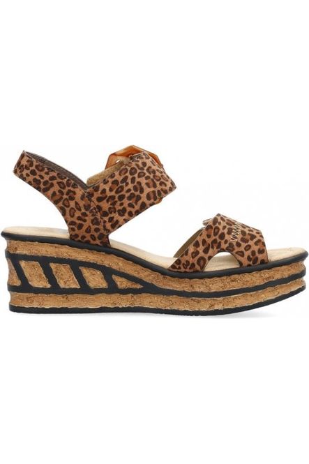 Rieker ladies sandals 68176-90 Brown Combi