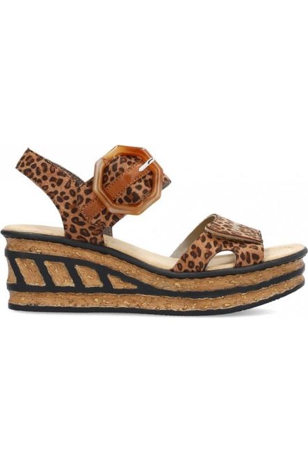 Rieker ladies sandals 68176-90 Brown Combi
