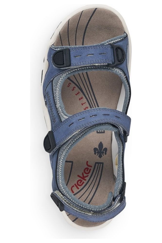 Rieker Ladies Walking Sandals 68874 14 Blue