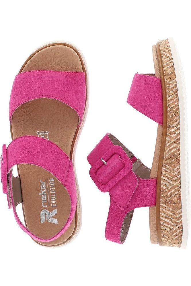 Rieker ladies sandals W0800-31 in Pink