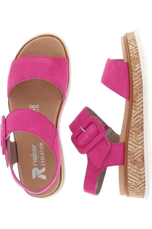 Rieker ladies sandals W0800-31 in Pink