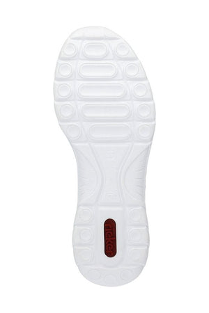 Rieker Ladies Shoes L3259-80 White slip on trainer ladies