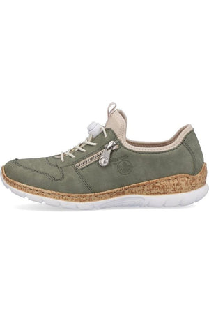Rieker Ladies trainer N42G0-52 in Khaki
