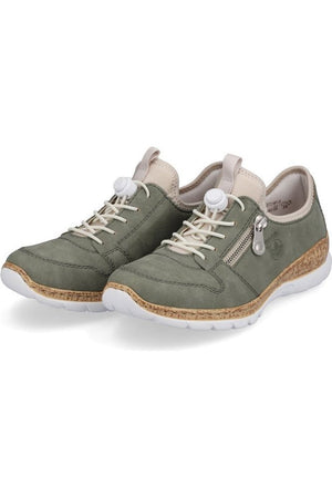 Rieker Ladies trainer N42G0-52 in Khaki