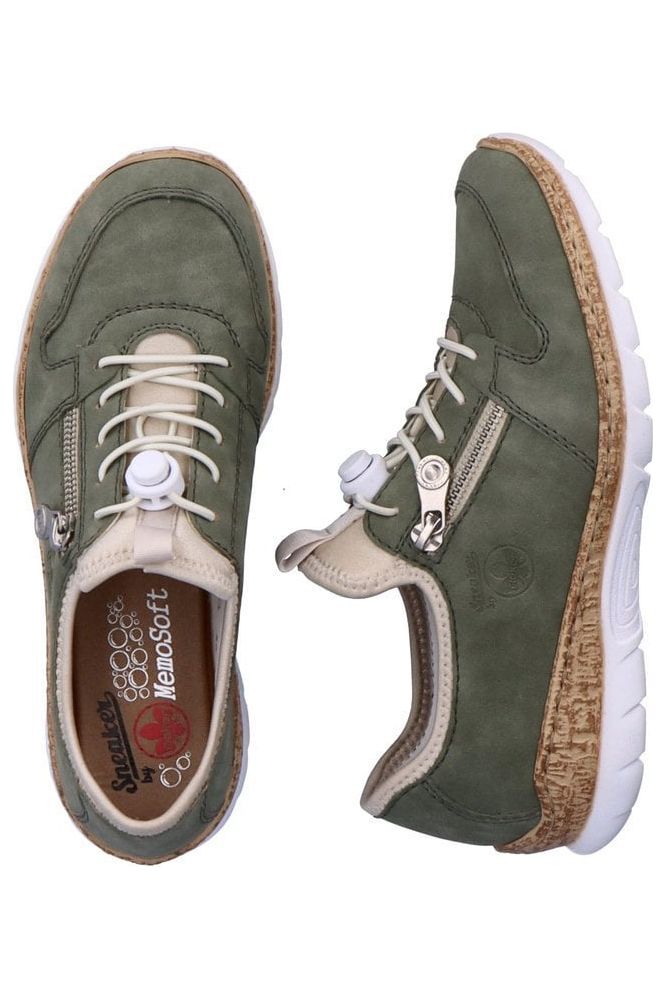 Rieker Ladies trainer N42G0-52 in Khaki