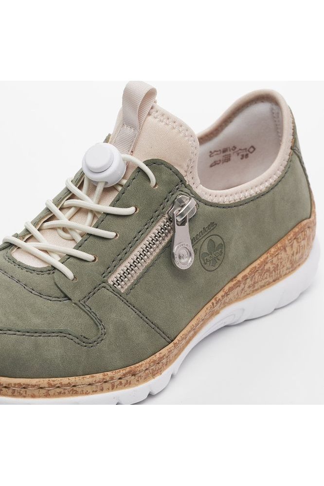 Rieker Ladies trainer N42G0-52 in Khaki