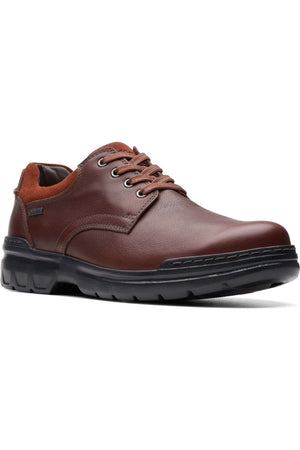 Clarks Mens Rockie WalkGTX waterproof shoe in tan leather