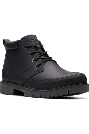 Clarks Mens Rossdale Mid in Black Leather