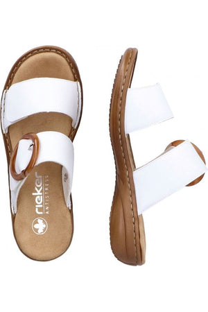 Rieker 60894-80 slip on sandal in white