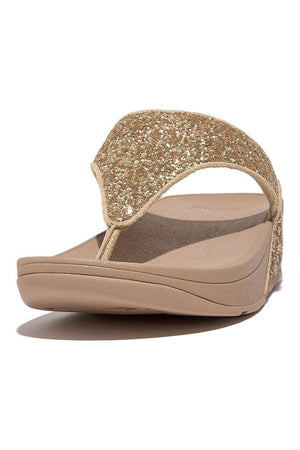 FitFlop Lulu Glitter Toe Thong  in Latte Beige